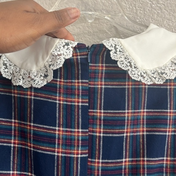 Xia Mi Women’s Cute Plaid Baby Doll Mini Dress Short Sleeve Size Small - Picture 8 of 9